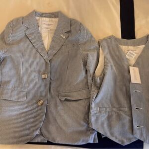 Gymboree Navy and White Striped Blazer and Vest Set